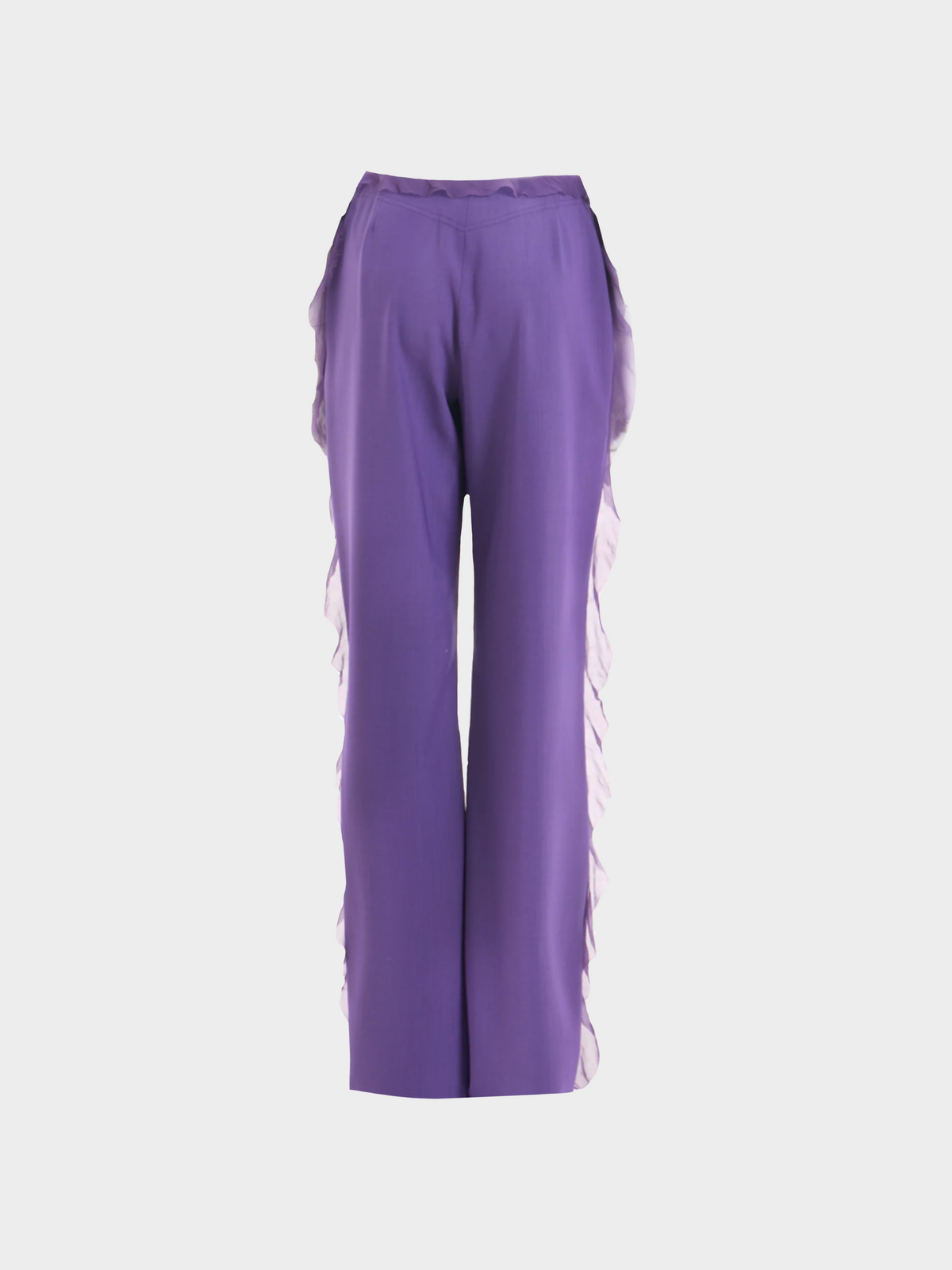 Emanuel Ungaro SS 2001 Purple Wool and Silk Chiffon Pants