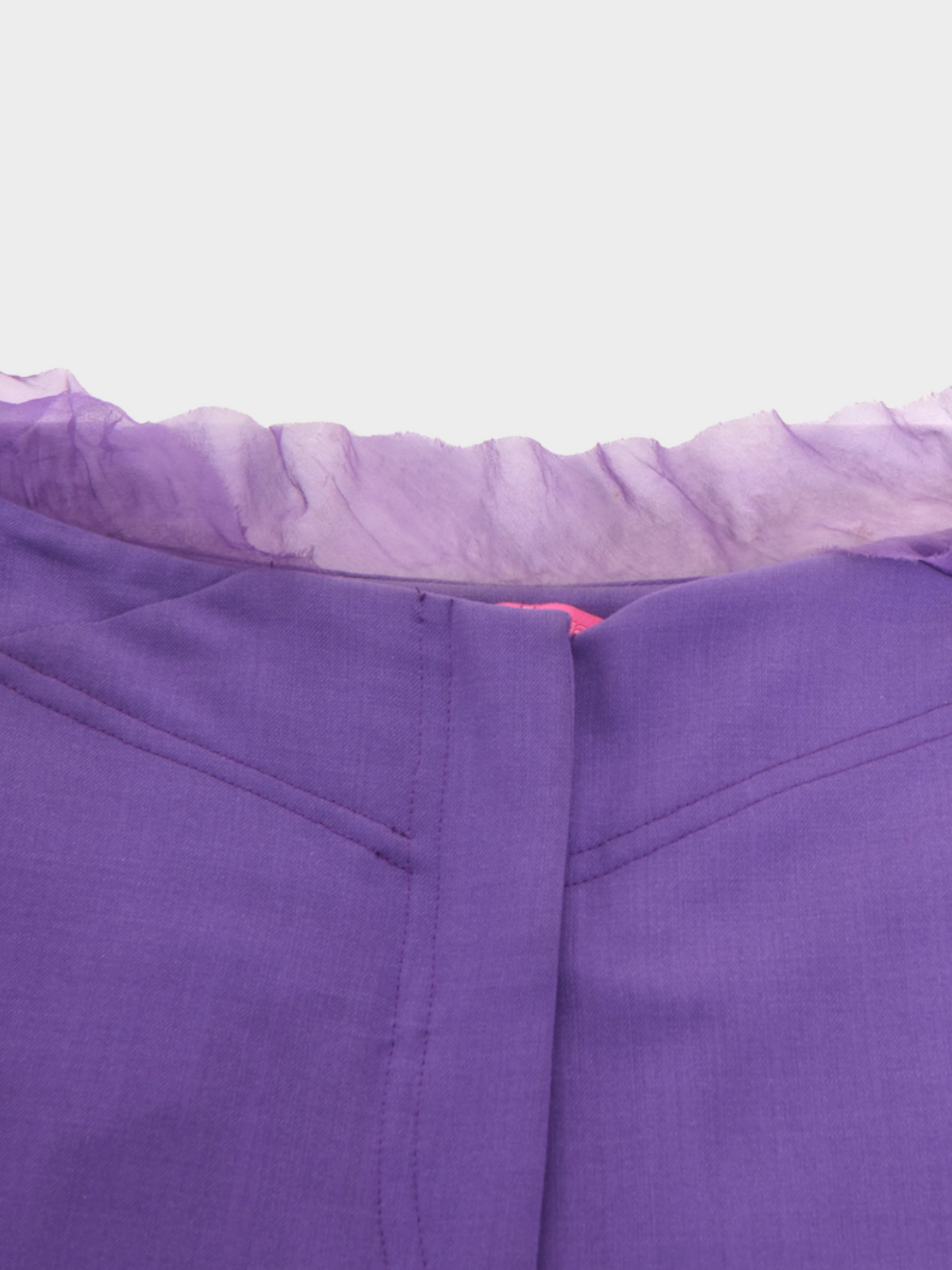 Emanuel Ungaro SS 2001 Purple Wool and Silk Chiffon Pants