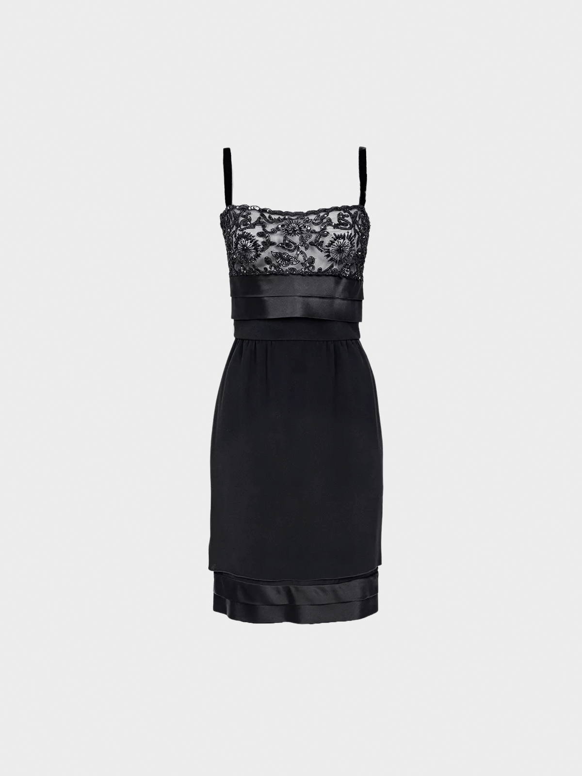 Valentino 2000s Black Beaded Mini Dress