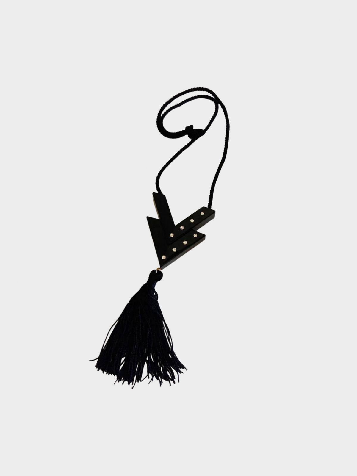 Valentino 1990s Black Tassel Necklace