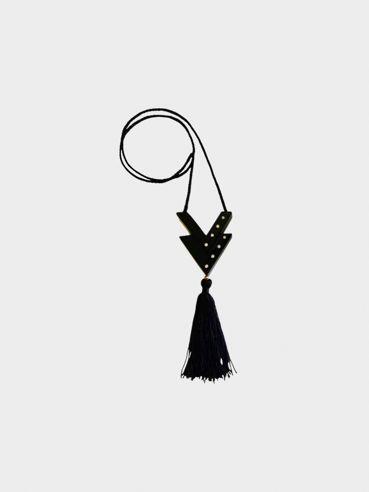 Valentino 1990s Black Tassel Necklace