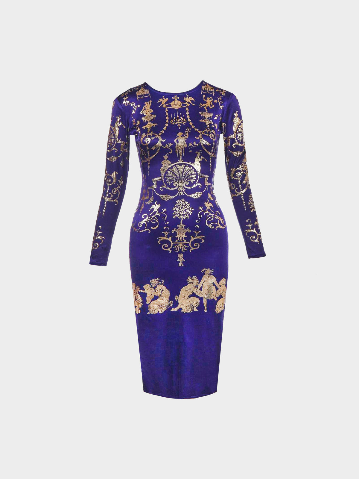 Vivienne Westwood FW 1990 Purple Portrait Collection Dress