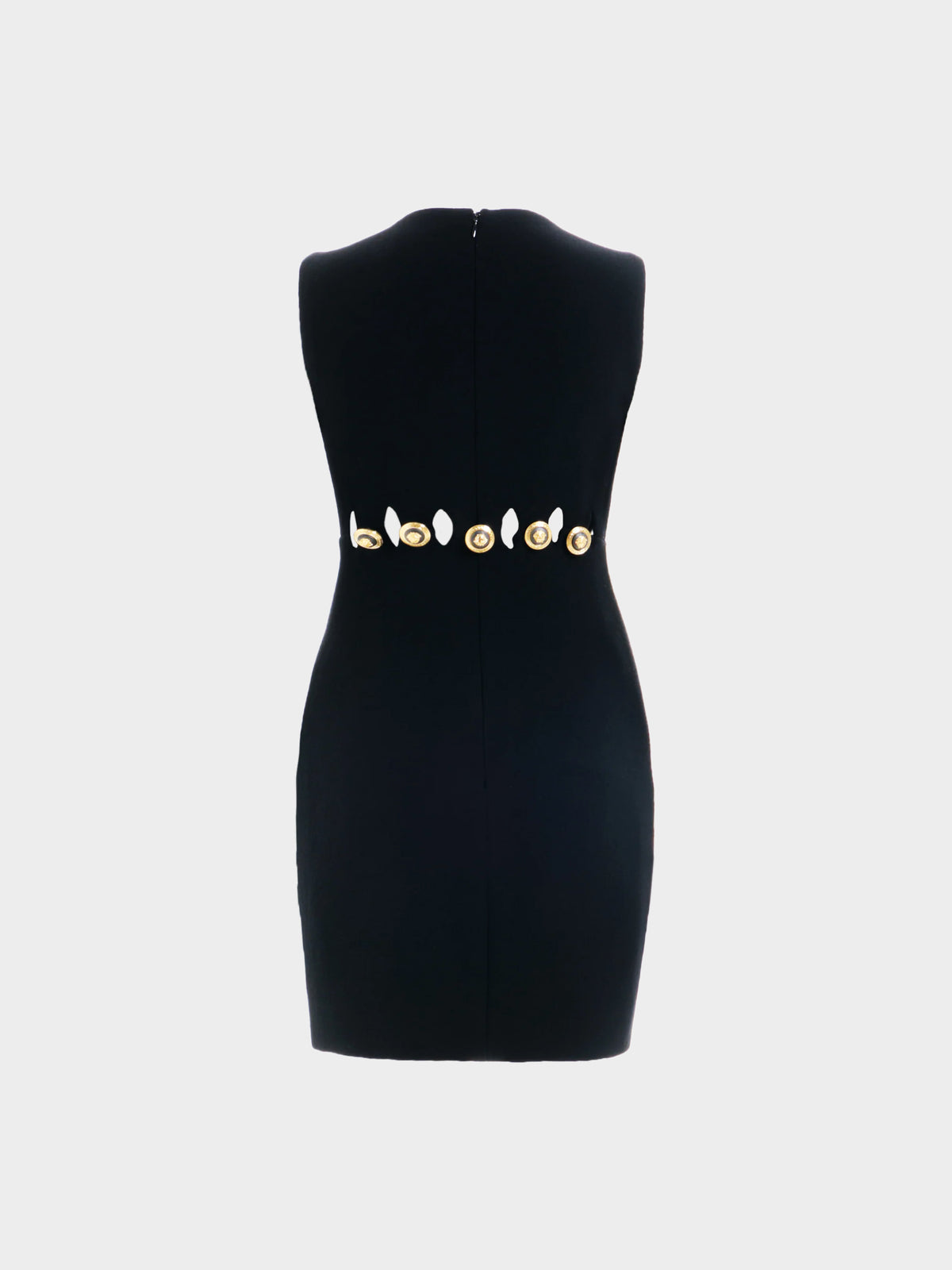 Gianni Versace FW 1994 Black Wool Medusa Cut-Out Dress