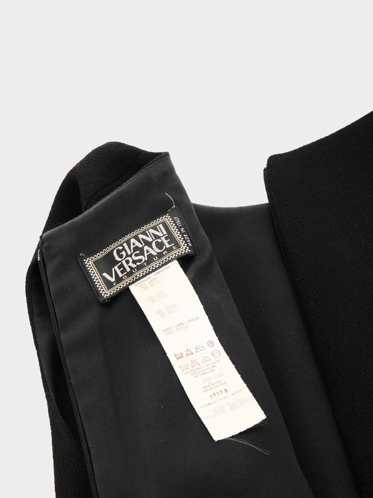 Gianni Versace FW 1994 Black Wool Medusa Cut-Out Dress