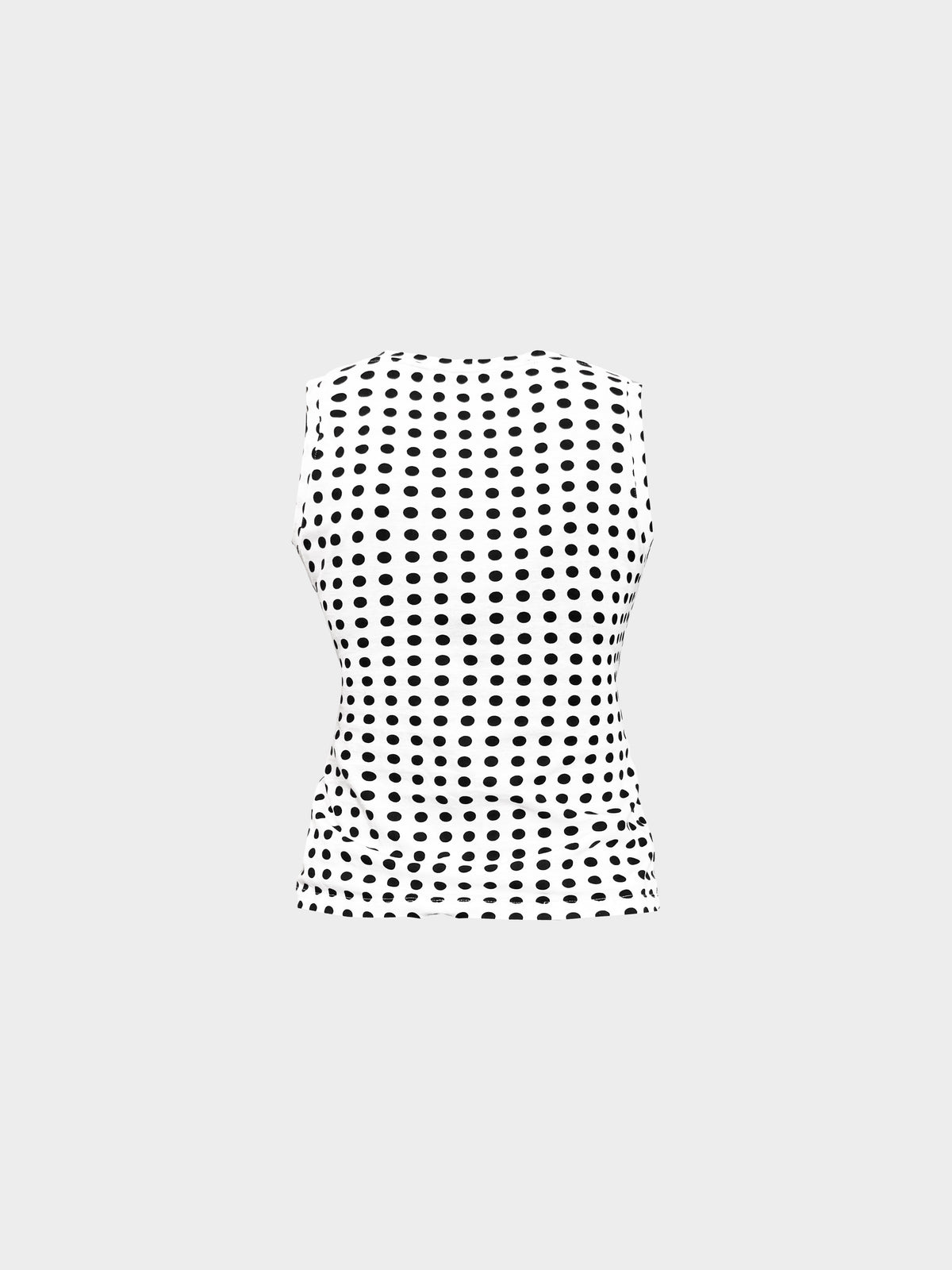 Yves Saint Laurent 2000s White and Black Polka Dot YSL Logo Tank Top