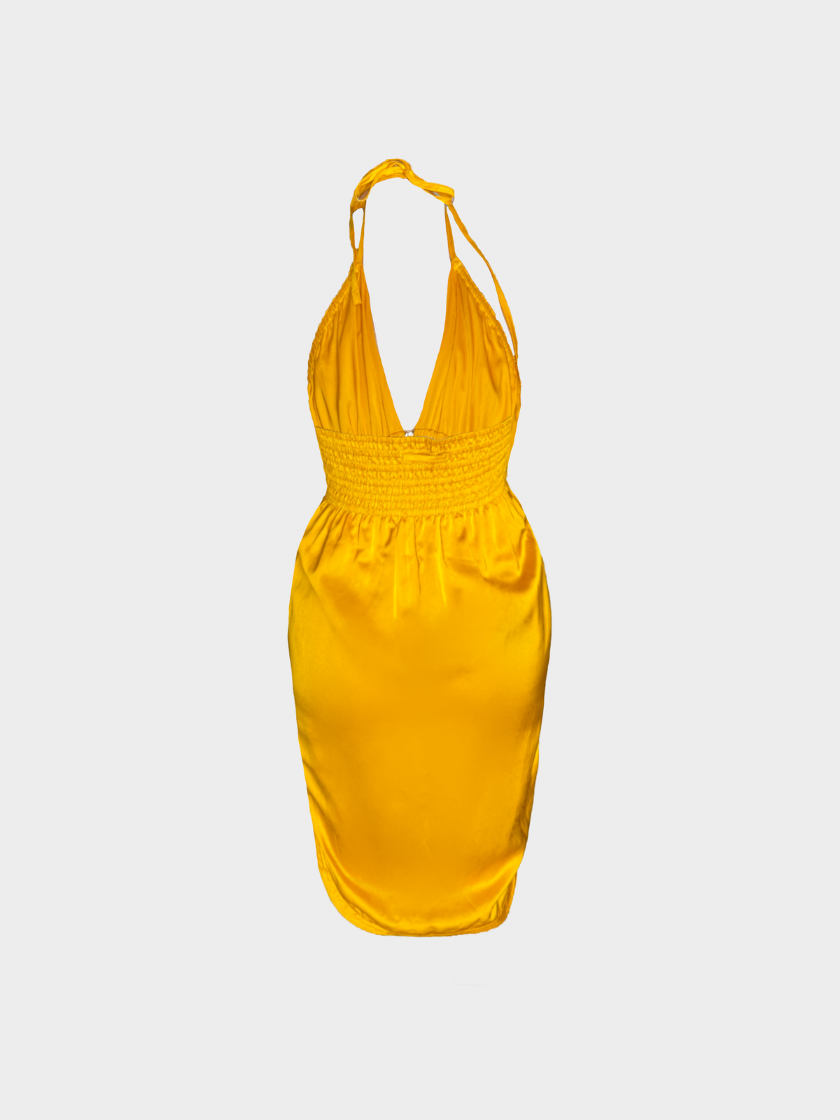 Jean Paul Gaultier 2000s Yellow Satin Halter Dress