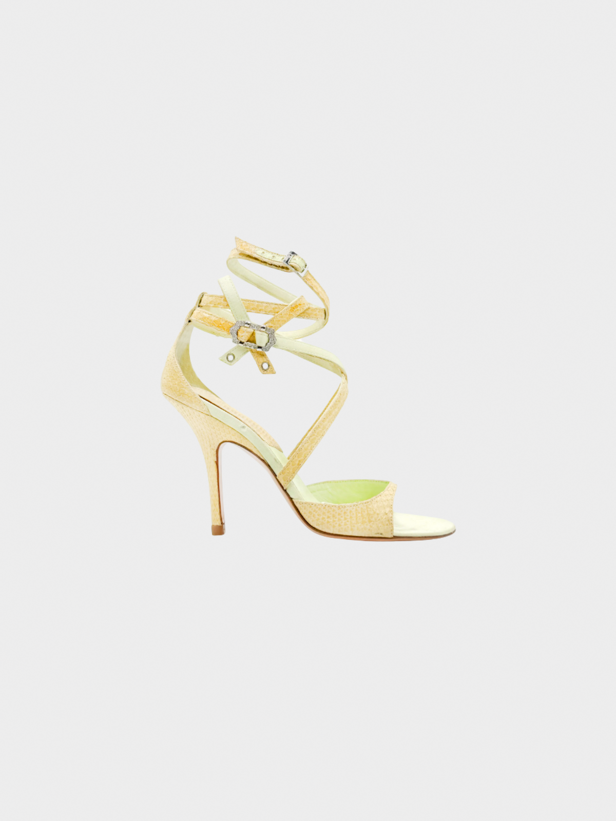 Christian Dior 2000s Yellow Python Pumps