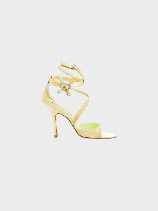 Christian Dior 2000s Yellow Python Pumps