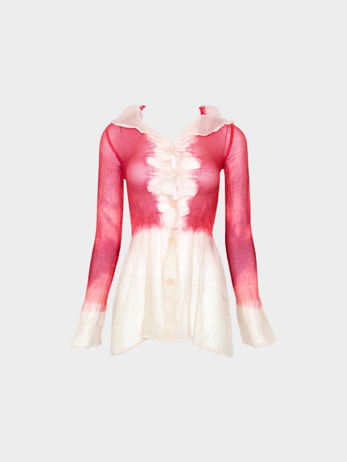 Yoshiki Hishinuma 1990s Rare Gradient Red Peplum Top