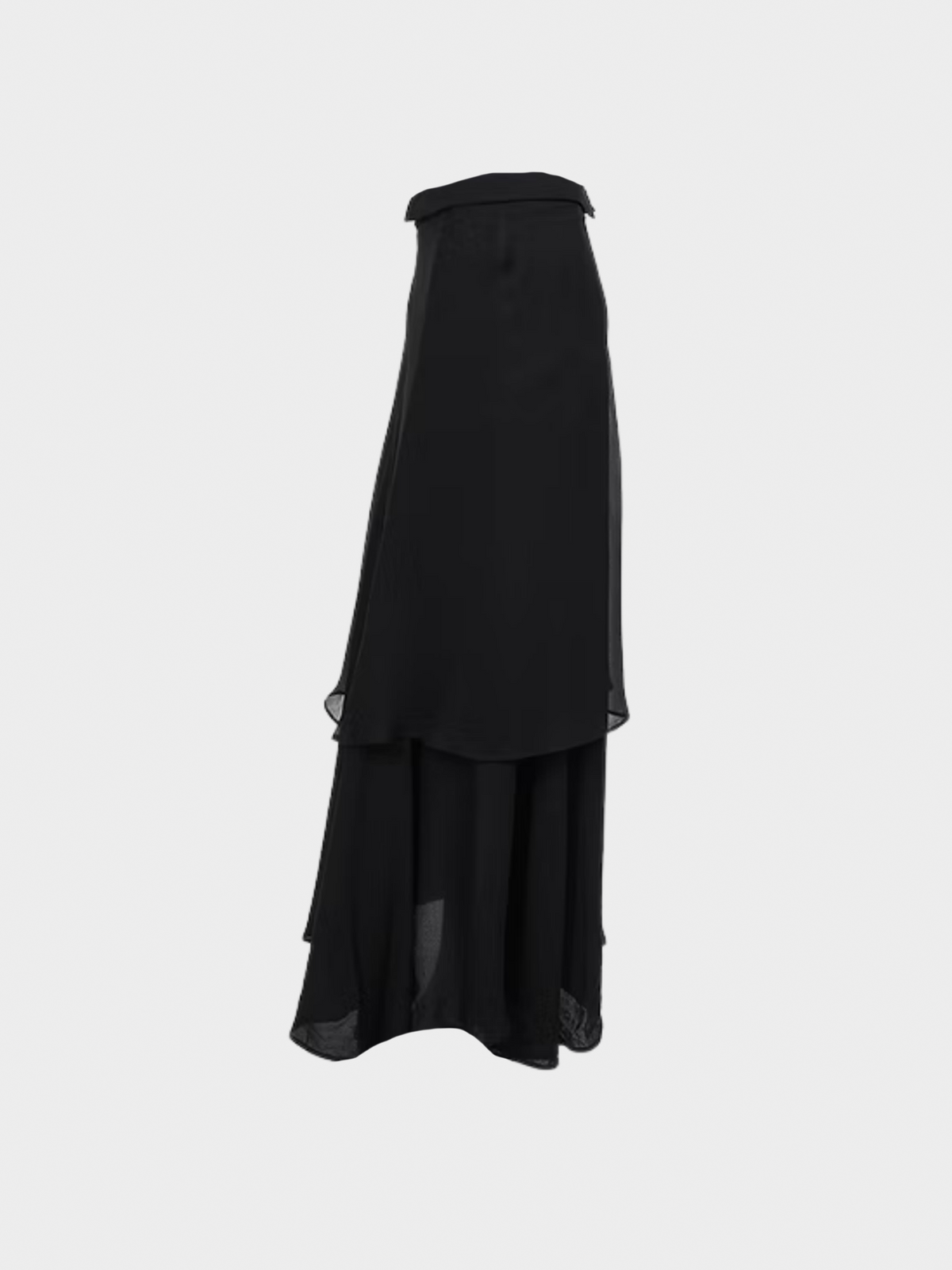 Yohji Yamamoto 2000s +NOIR Black Silk Maxi Skirt