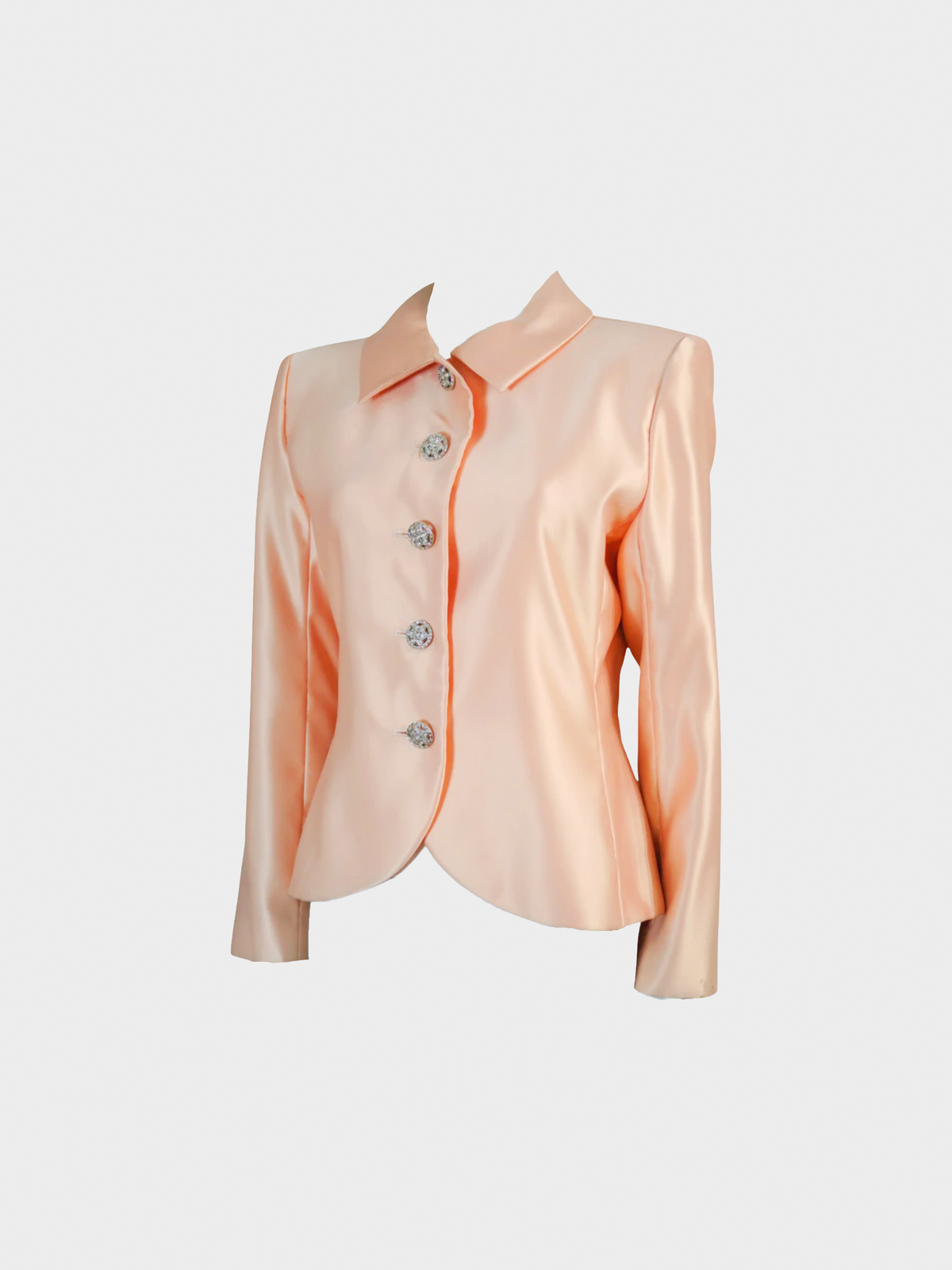 Yves Saint Laurent FW 1995 Radient Light Pink Satin Jacket