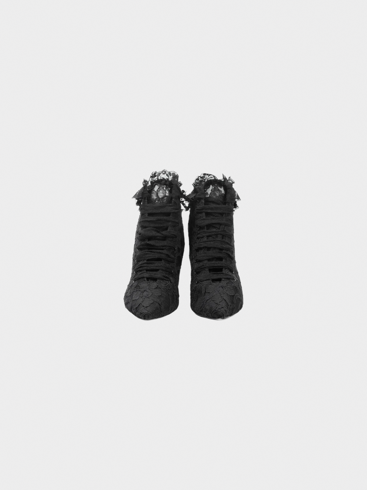 Yves Saint Laurent 2018 Blaze 45 Black Lace Lace-Up Booties