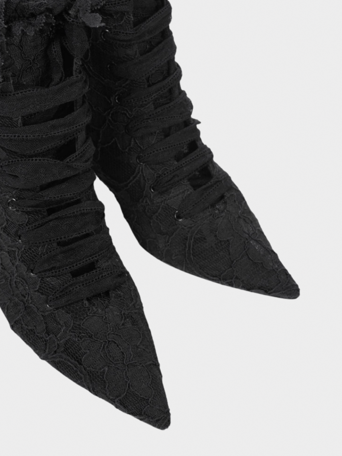 Yves Saint Laurent 2018 Blaze 45 Black Lace Lace-Up Booties