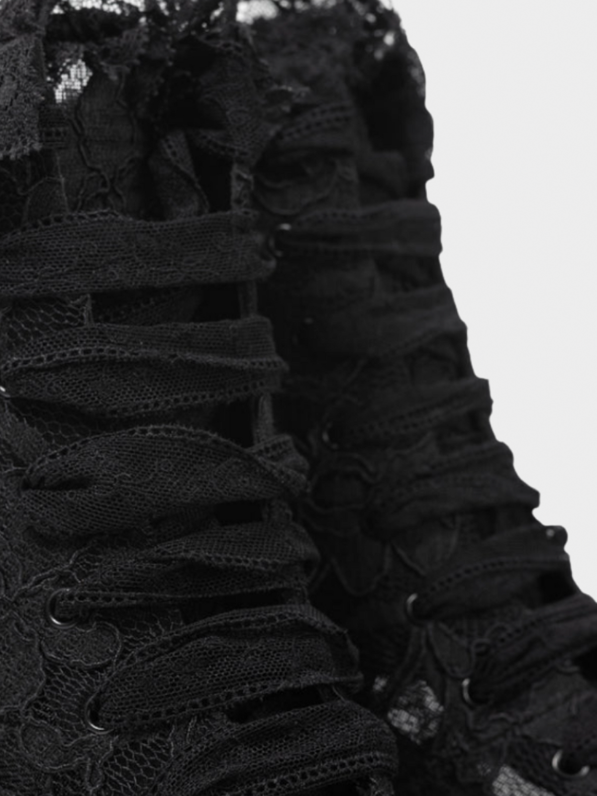 Yves Saint Laurent 2018 Blaze 45 Black Lace Lace-Up Booties