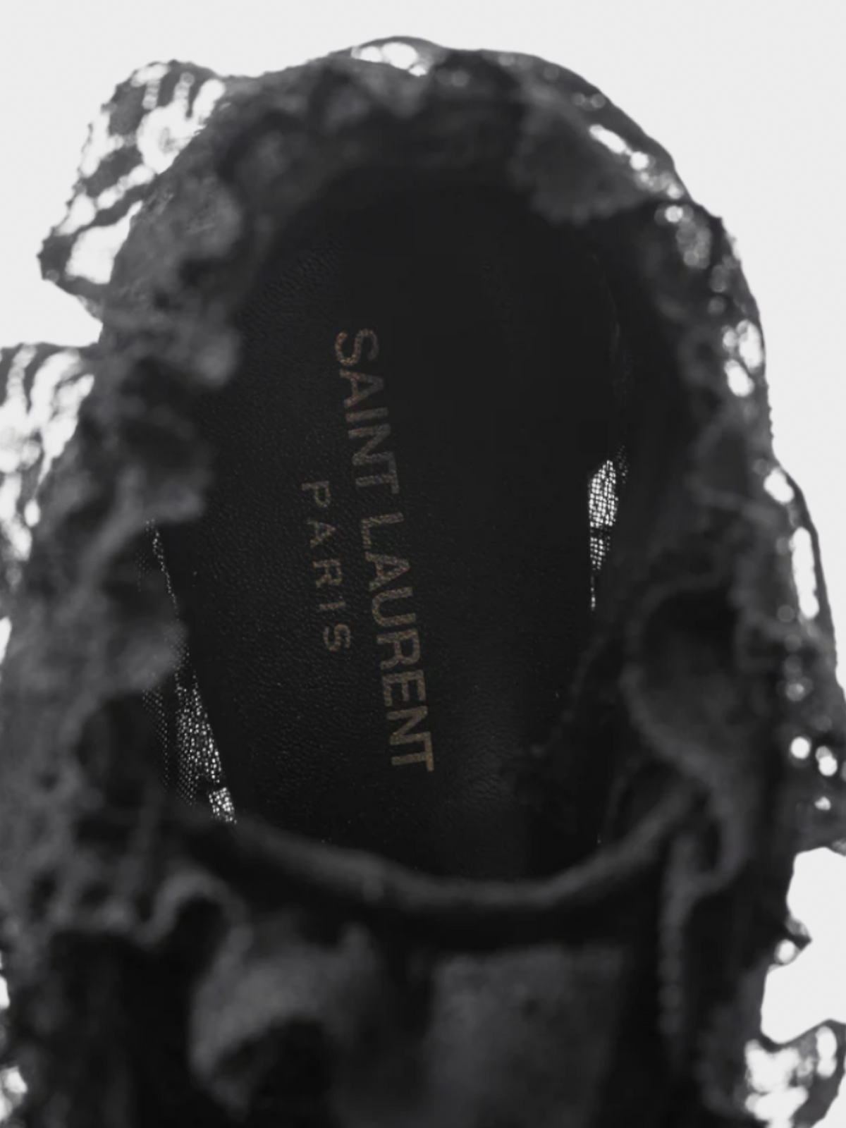 Yves Saint Laurent 2018 Blaze 45 Black Lace Lace-Up Booties
