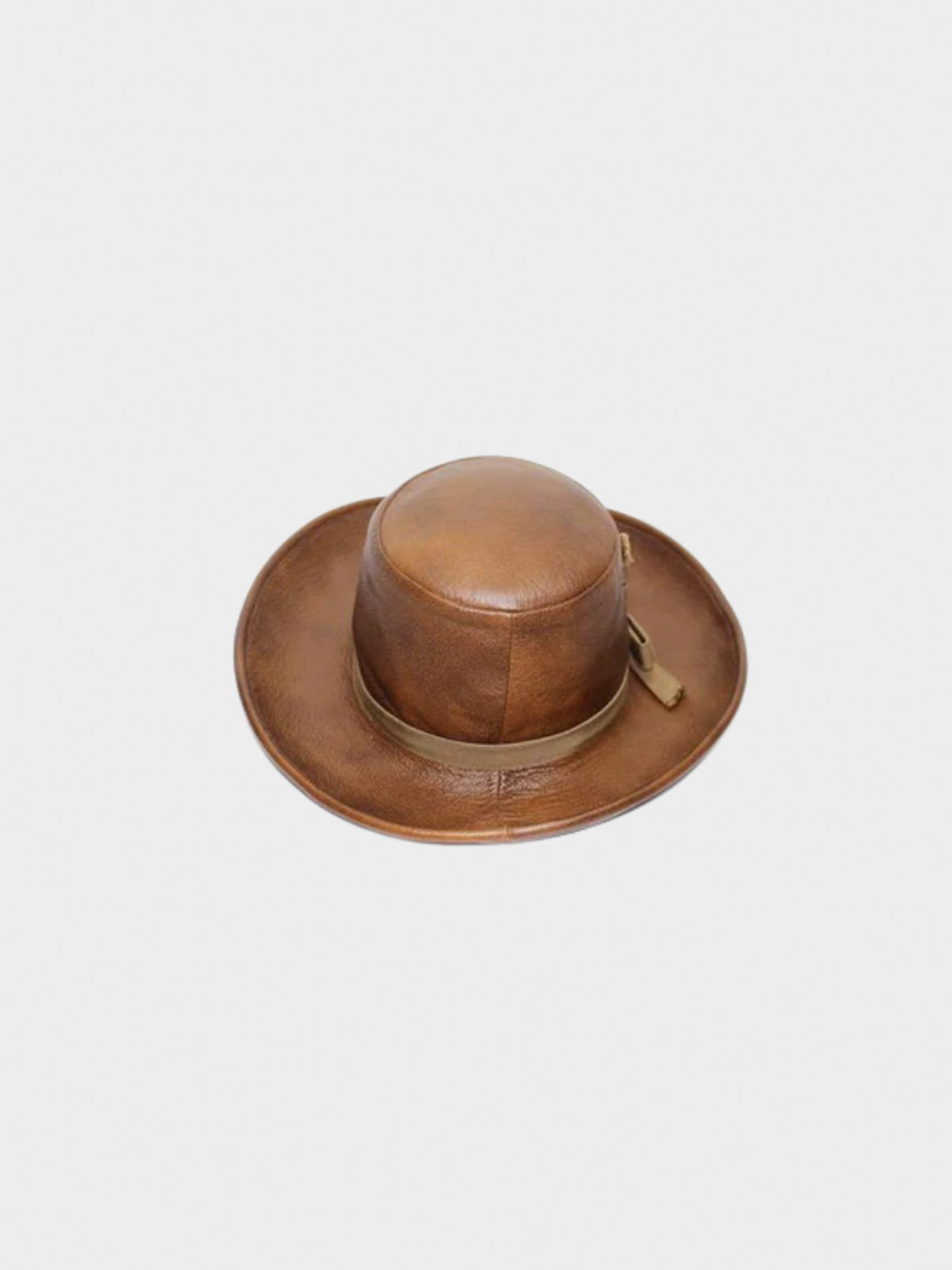 Yves Saint Laurent 1970s Brown Leather Hat Vintage YSL