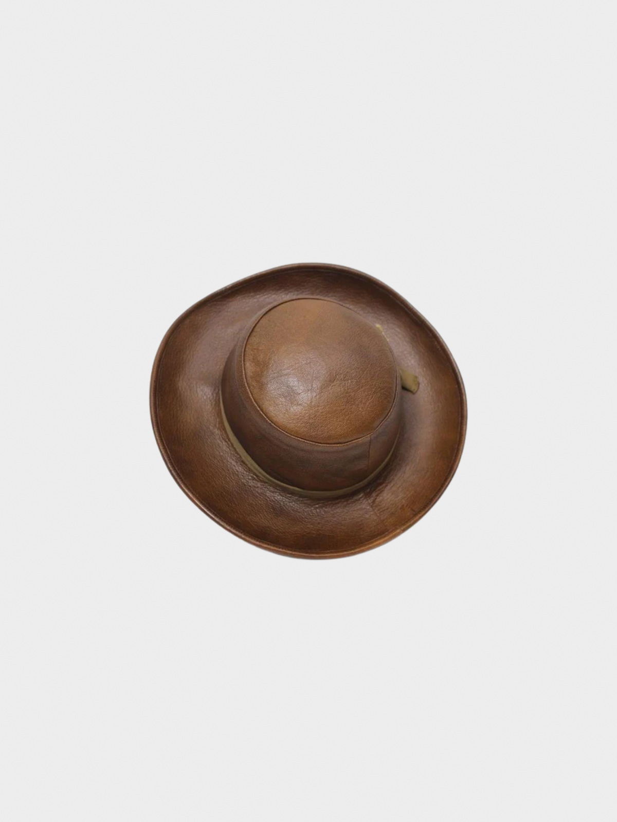 Yves Saint Laurent 1970s Brown Leather Hat Vintage YSL