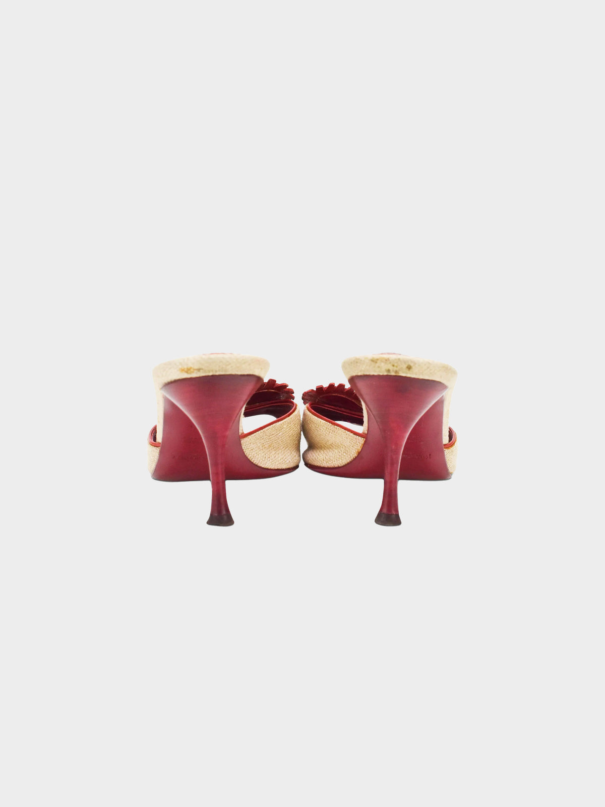 Yves Saint Laurent 1990s Raffia Heart Heels