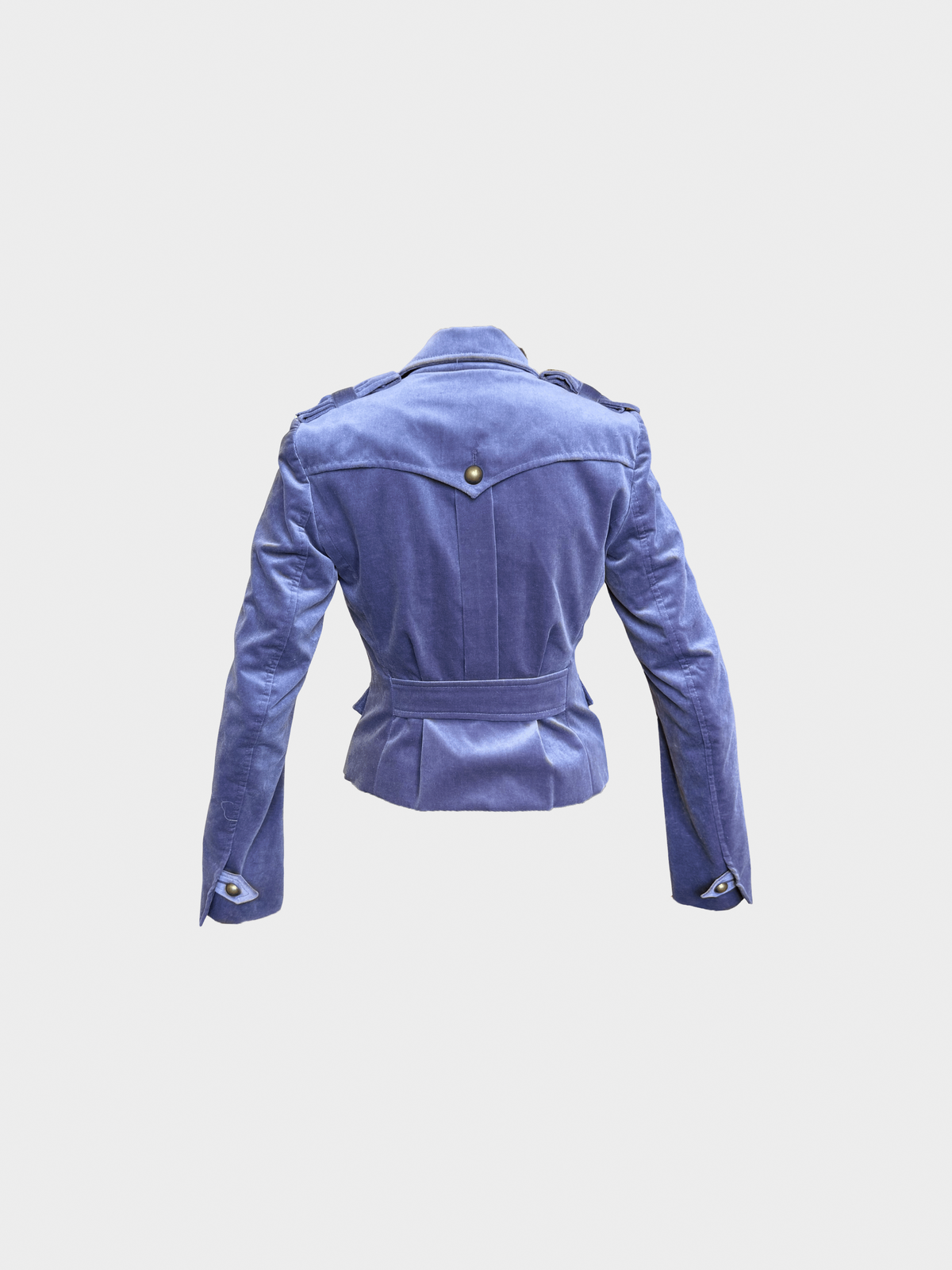 Yves Saint Laurent 2004-2005 Purple Velvet Military Jacket