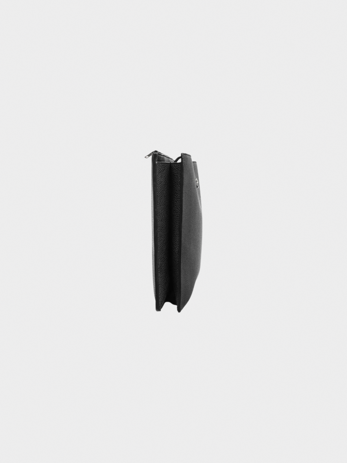 Yves Saint Laurent 2010s Black Pebbled-Leather Flat Snap-Closure Clutch