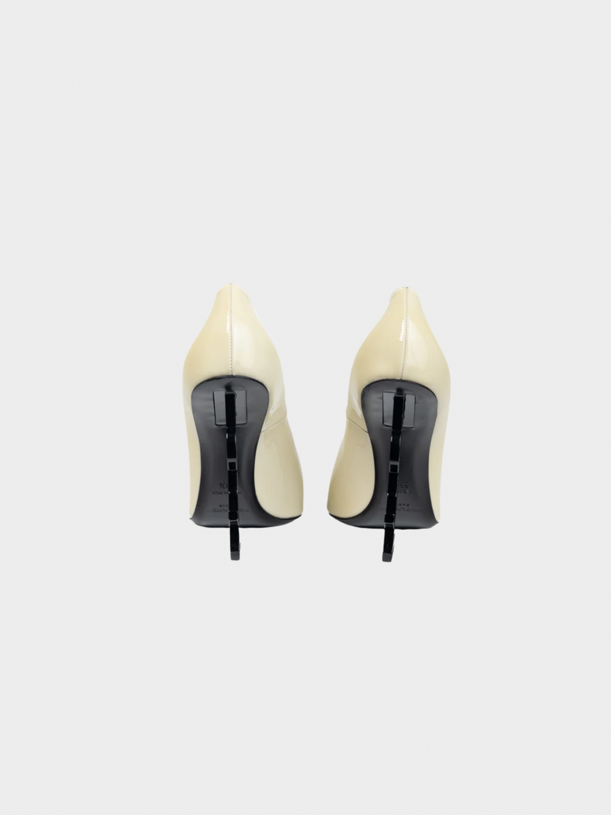 Yves Saint Laurent 2010s Opyum Cream Patent YSL Cassandre Pointed-Toe Pumps