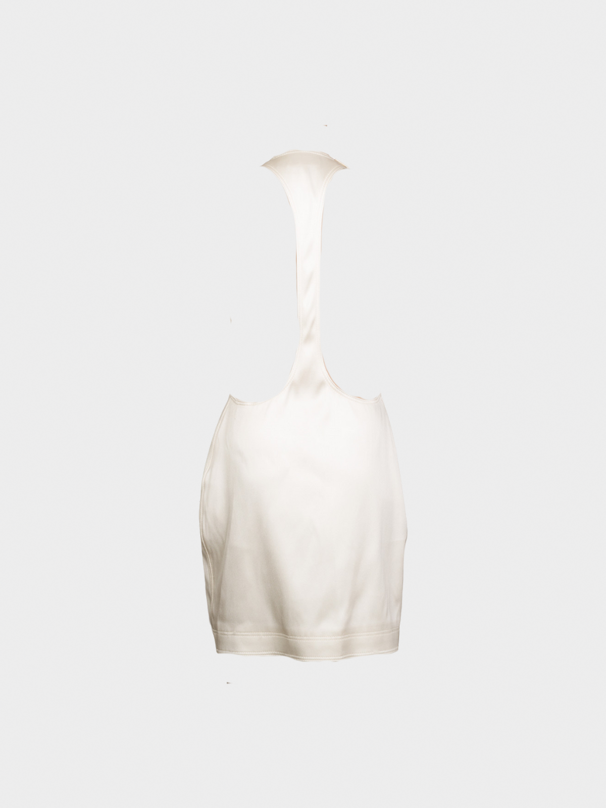 Yves Saint Laurent 2020s White Silk Racerback Mini Dress