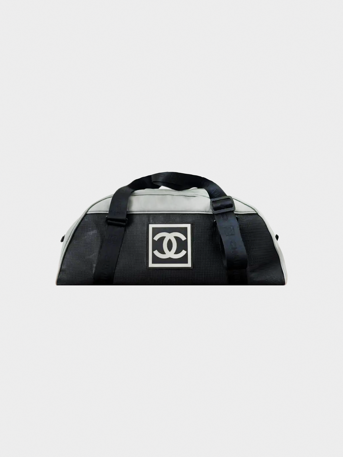 Chanel Sports 2005 Black CC Nylon Sport Mesh Large Gym Travel Duffle Bag