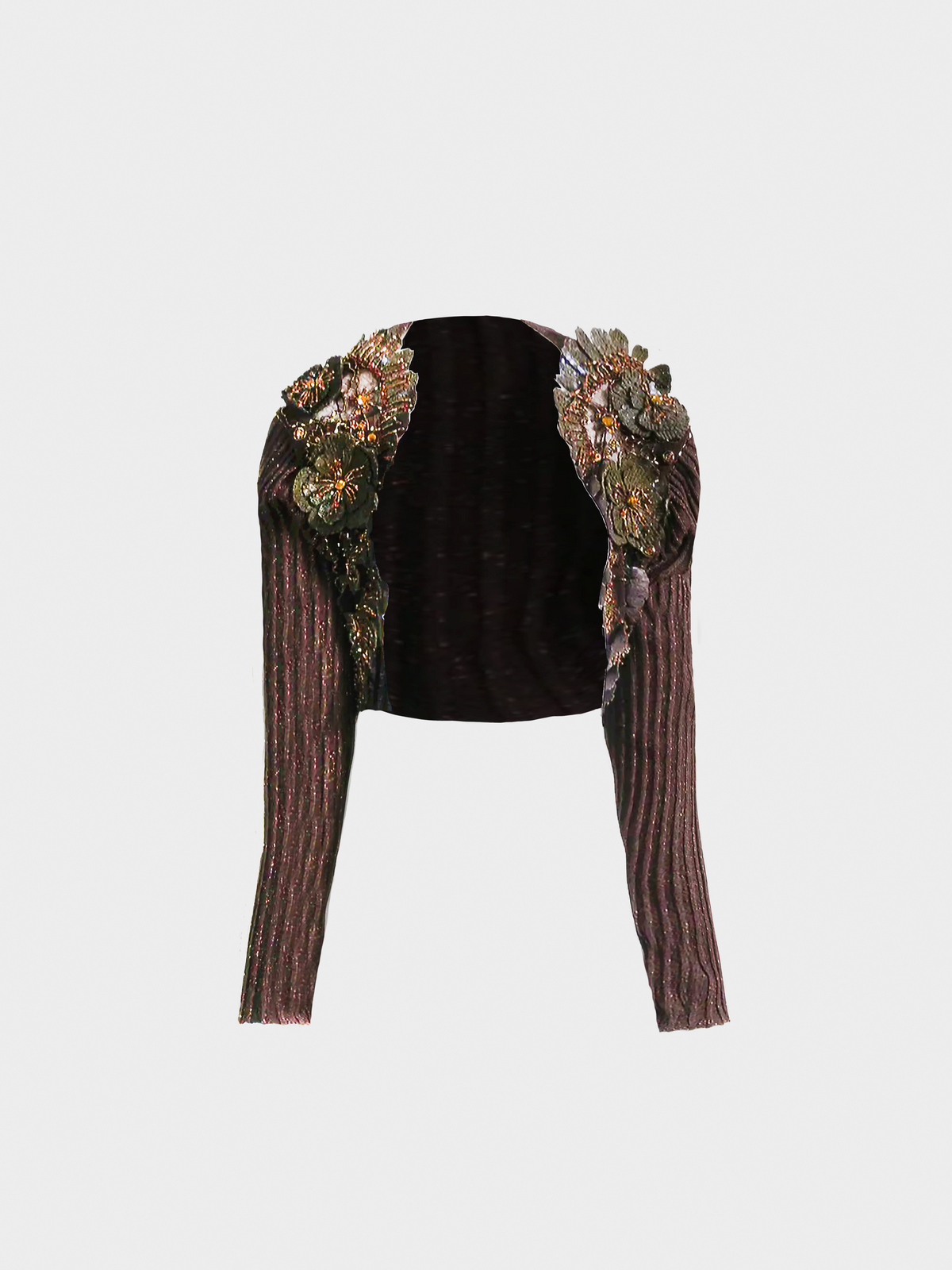 Valentino 2000s Brown Shimmers Bolero Top