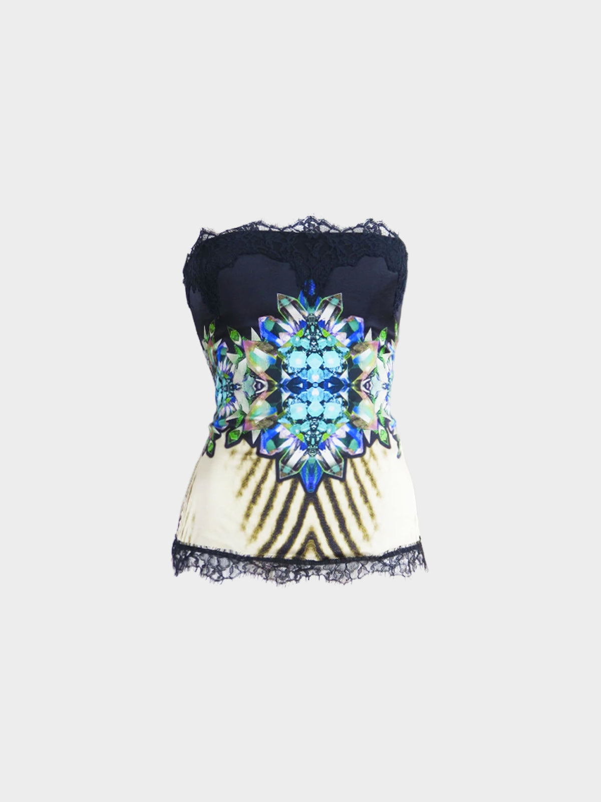 Roberto Cavalli 2012 Gemstone Print Corset Top