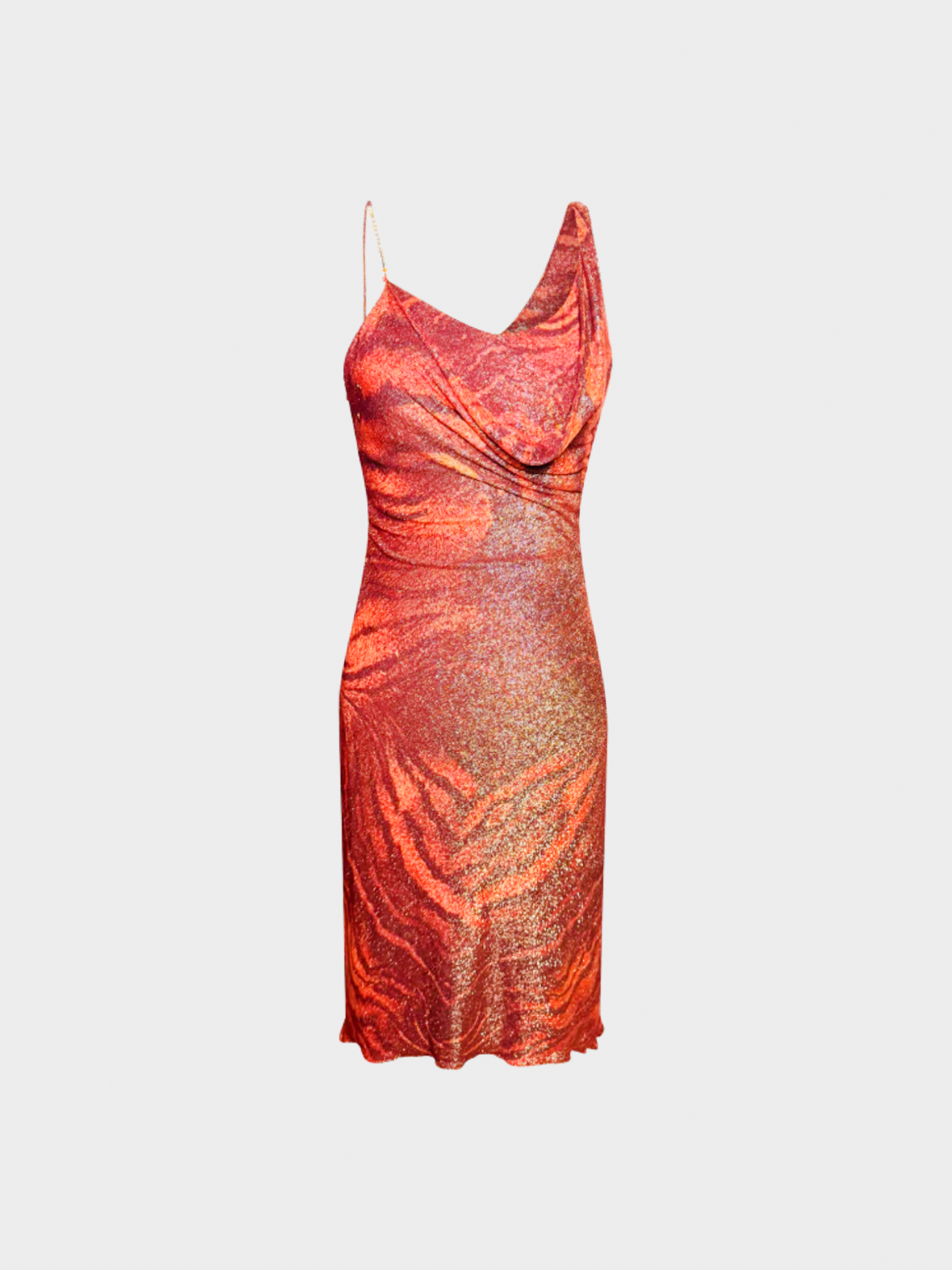 Roberto Cavalli Class SS 2000 Orange Tiger Lurex Dress