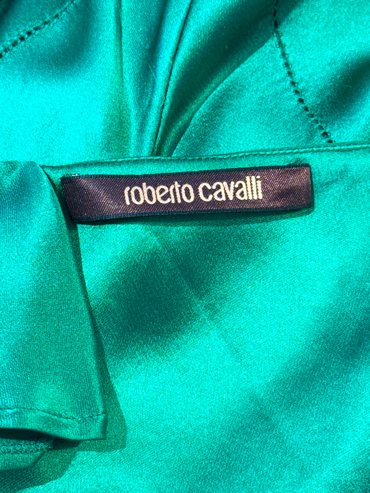 Roberto Cavalli SS 2004 Green Silk Mermaid Gown