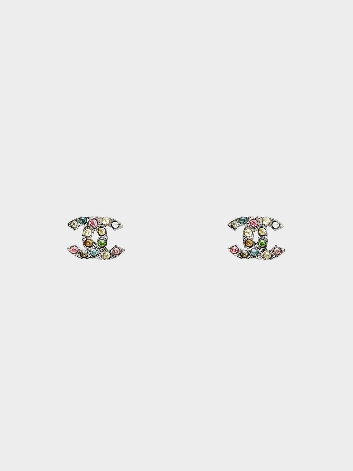 Chanel 2005 Rainbow Stud CC Earrings