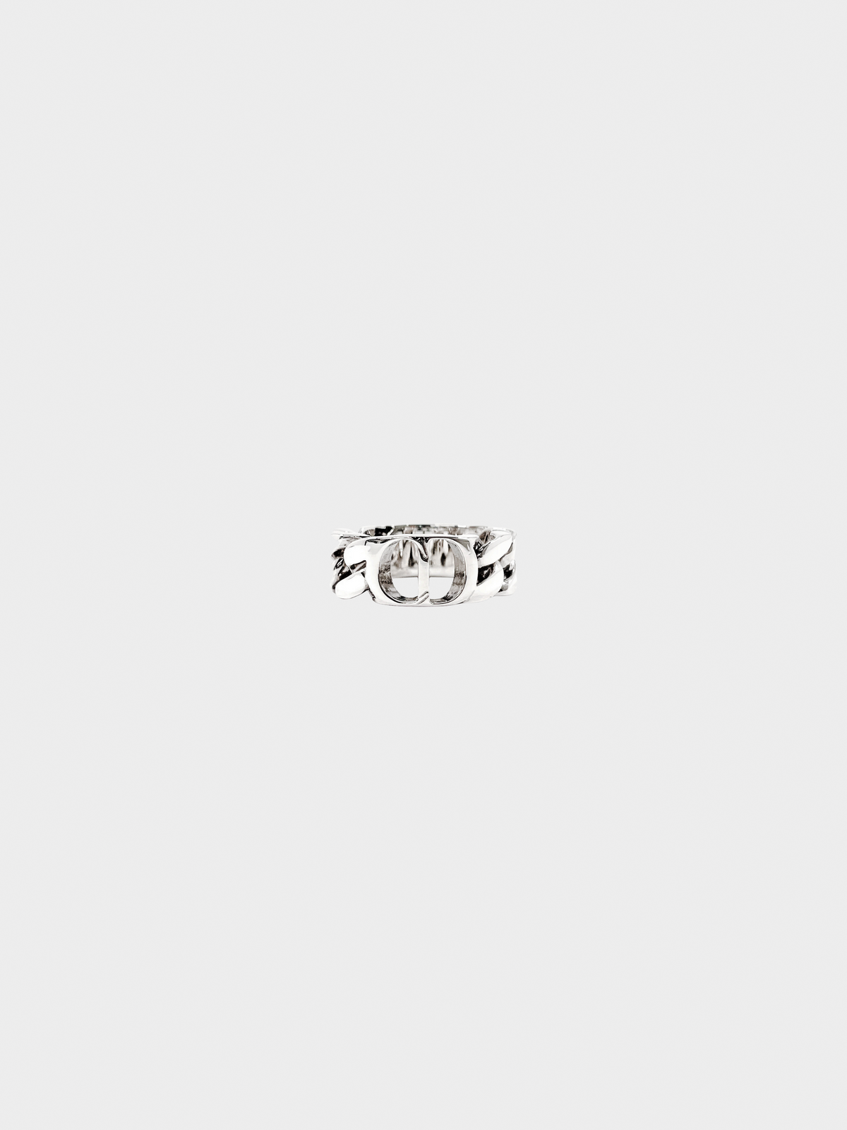 Christian Dior 2010s Silver CD Icon Chain Link Ring
