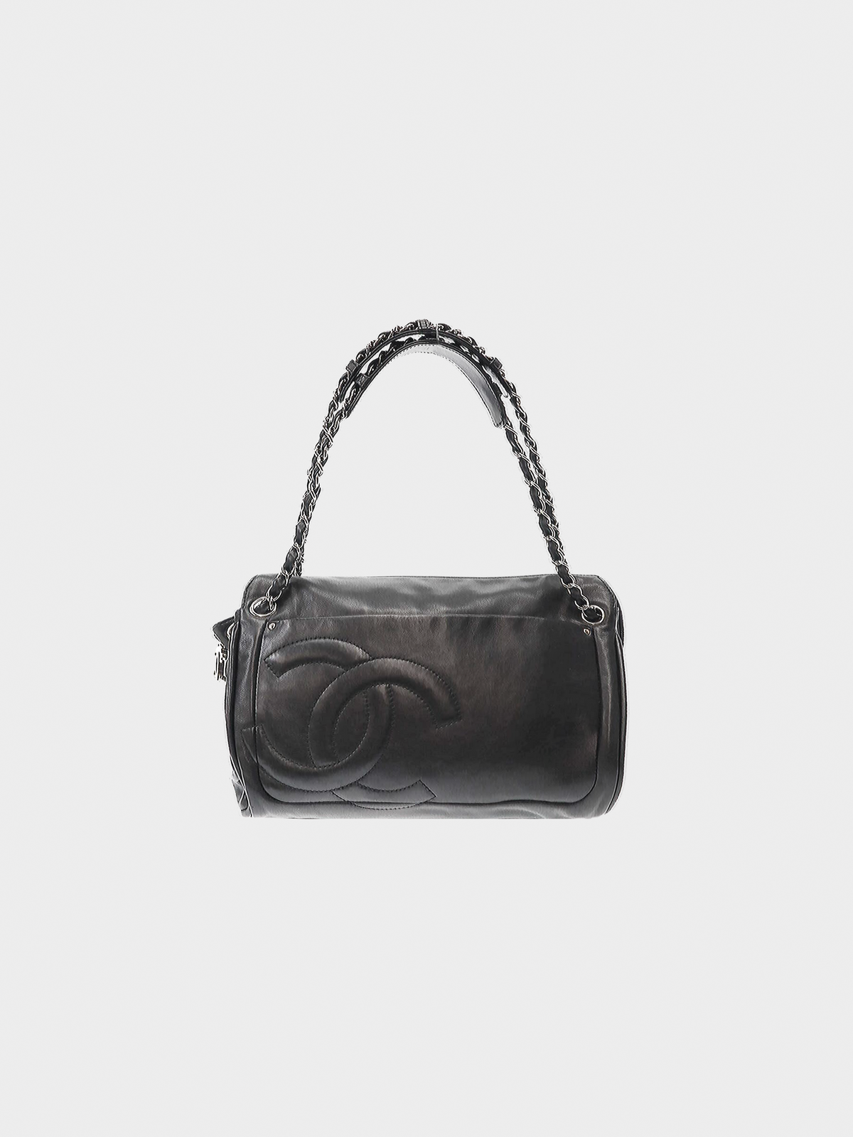 Chanel 2007 Black Diagonal Ligne Accordion Tote