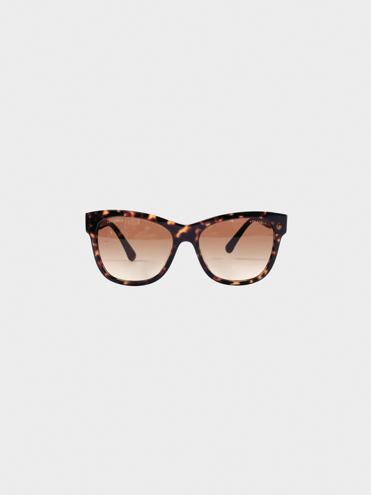 Chanel 2010s Brown Tortoiseshell Sunglasses