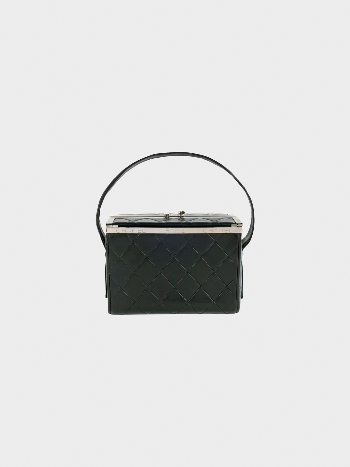 Chanel Fall 1996-1997 Black Leather Box Bag