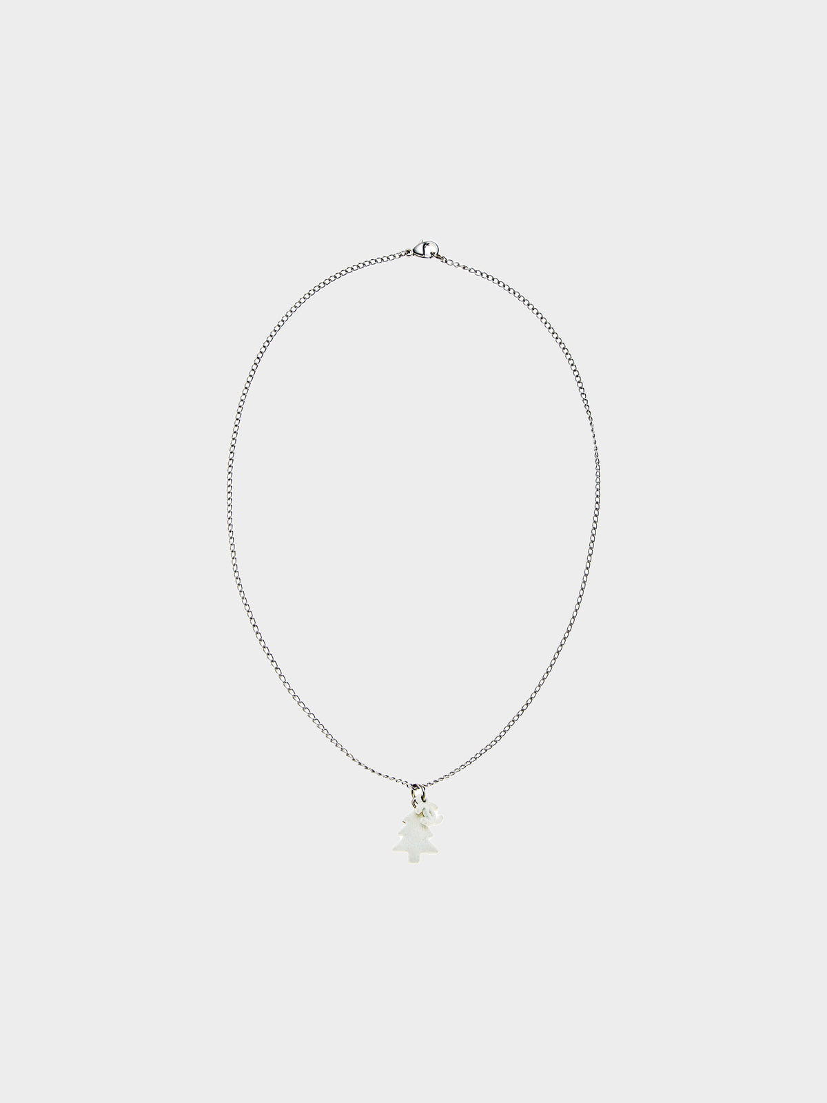 Chanel FW 2003 Silver & White Frosted Christmas Tree Necklace