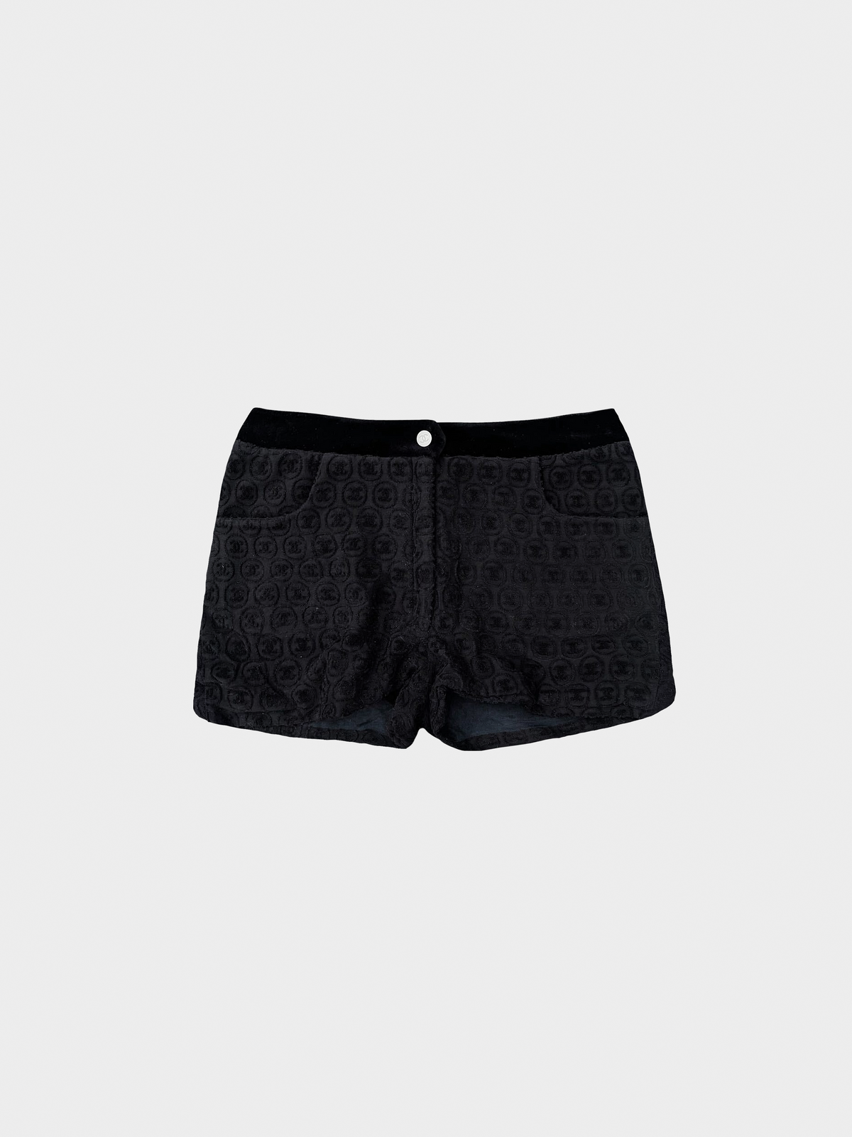 Chanel 2000s Black CC Logo Shorts