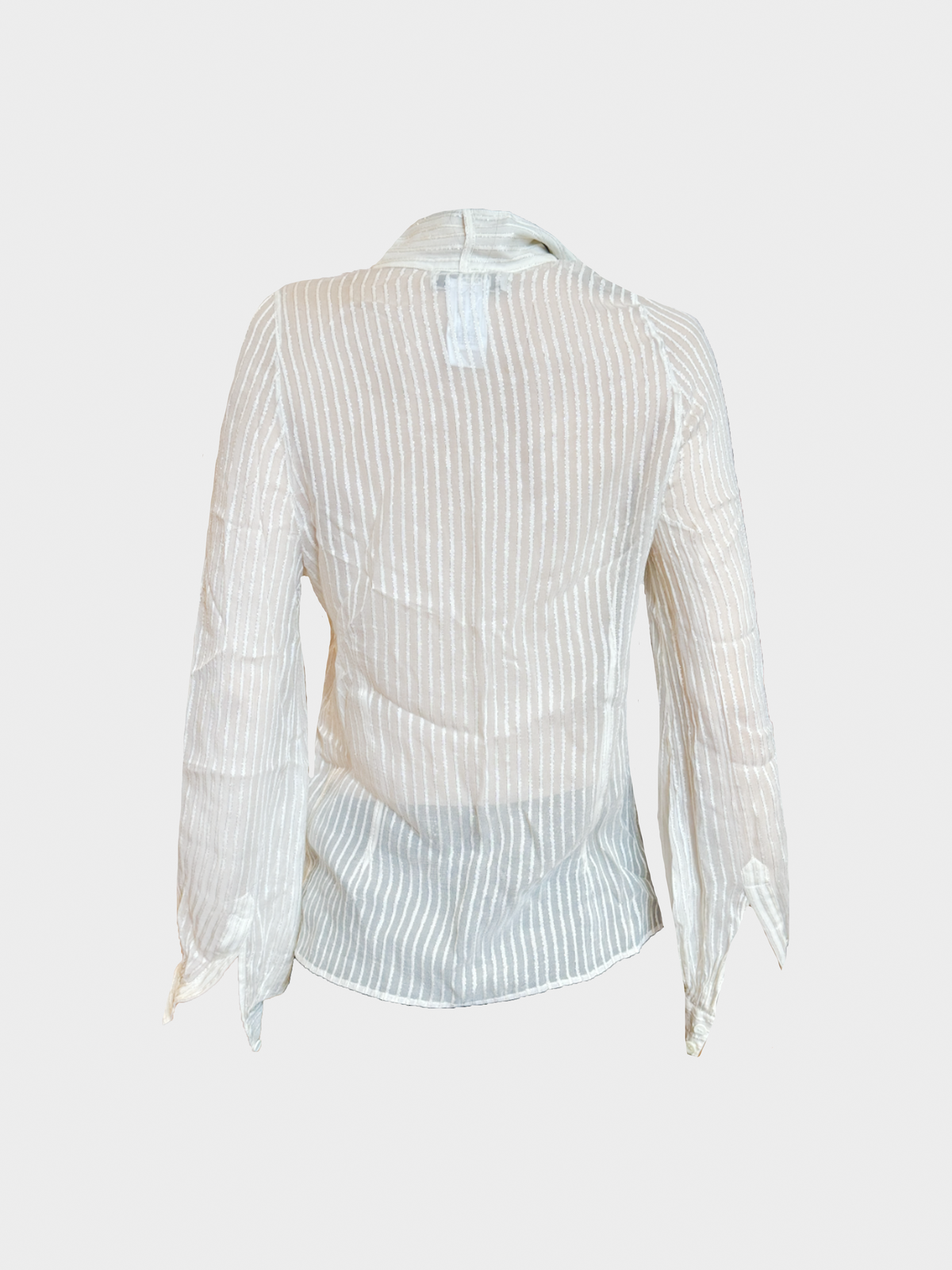 Chloe 2000s Creamy Beige Pinstripe Button Down Top