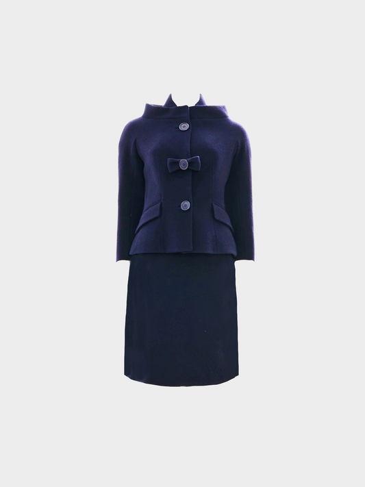 Christian Dior by John Galliano FW 2008 Blue Bow Dress and Coordinated Jacket