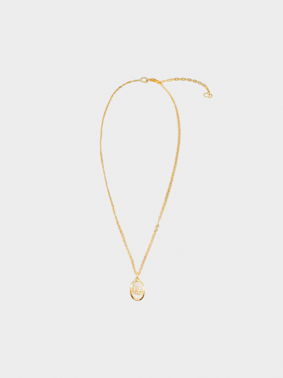 Christian Dior 2000s Gold Logo Necklace