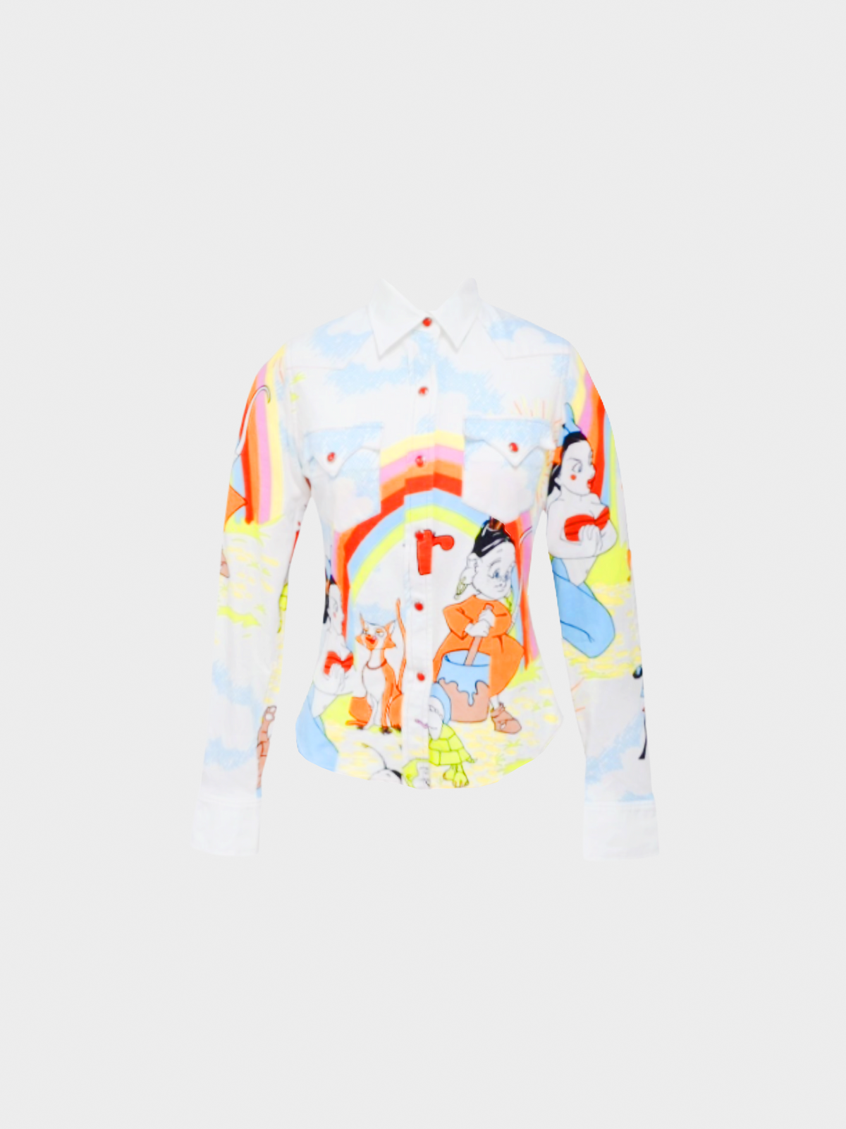 Christian Dior 2002 Cartoon Printed Long Sleeve Top