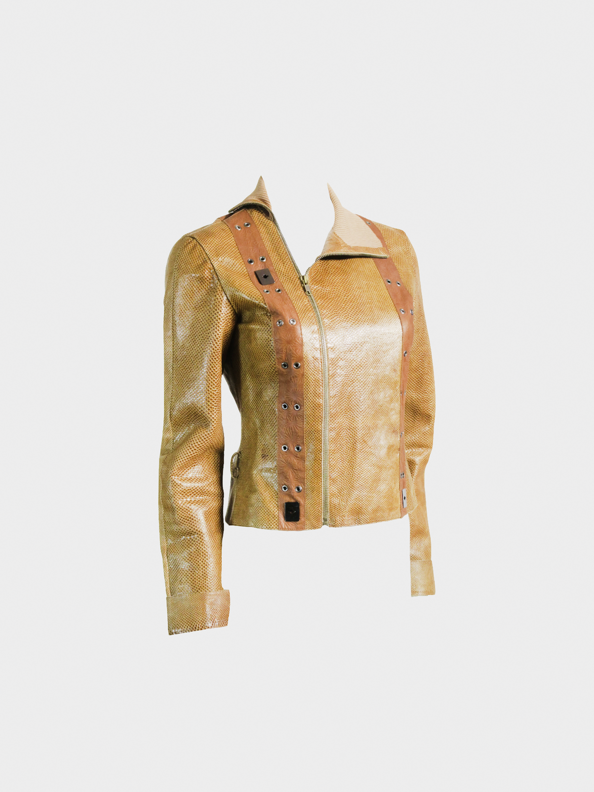 Christian Dior SS 2002 Brown Salmon Skin Leather Jacket