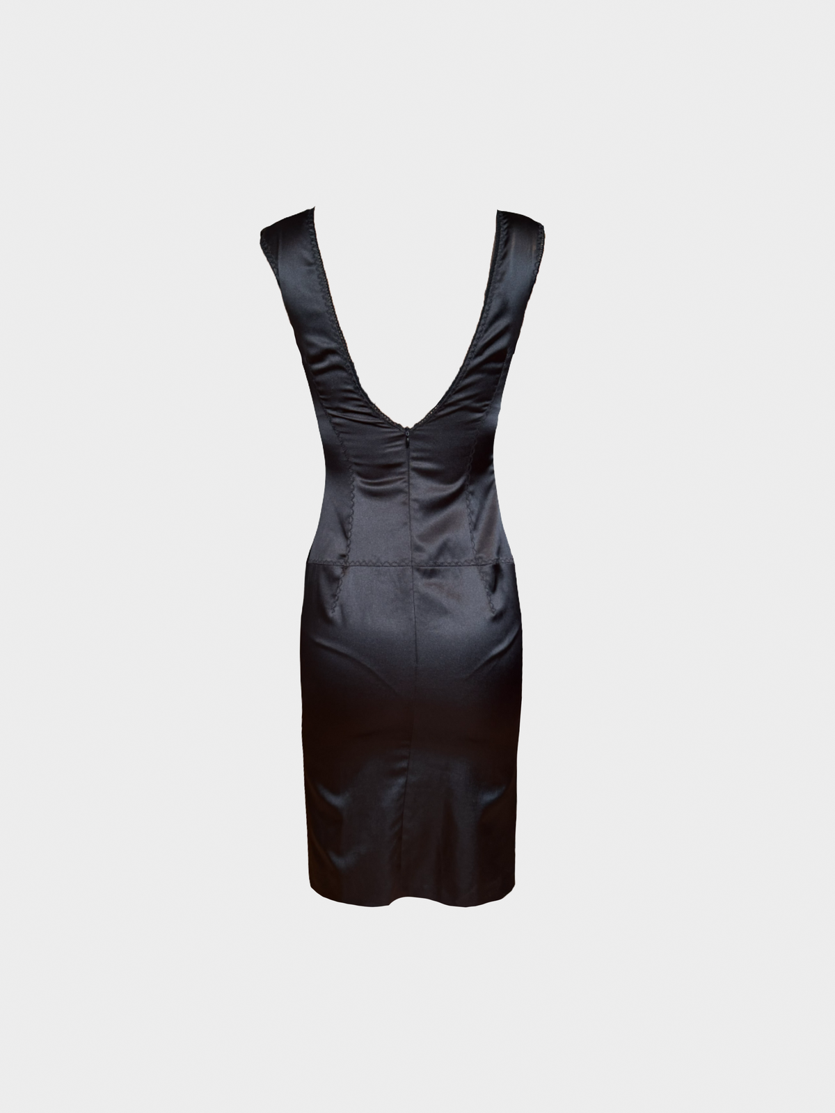 Dolce and Gabbana 2000s Black Lace Cutout Midi Dress