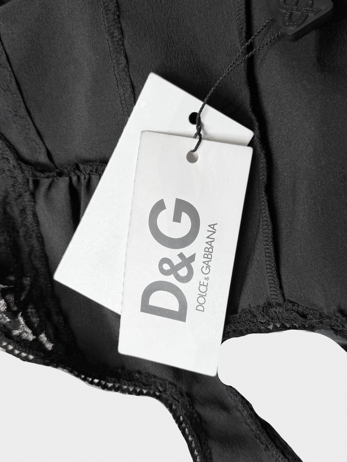 Dolce and Gabbana 2000s Black Lace Cutout Midi Dress