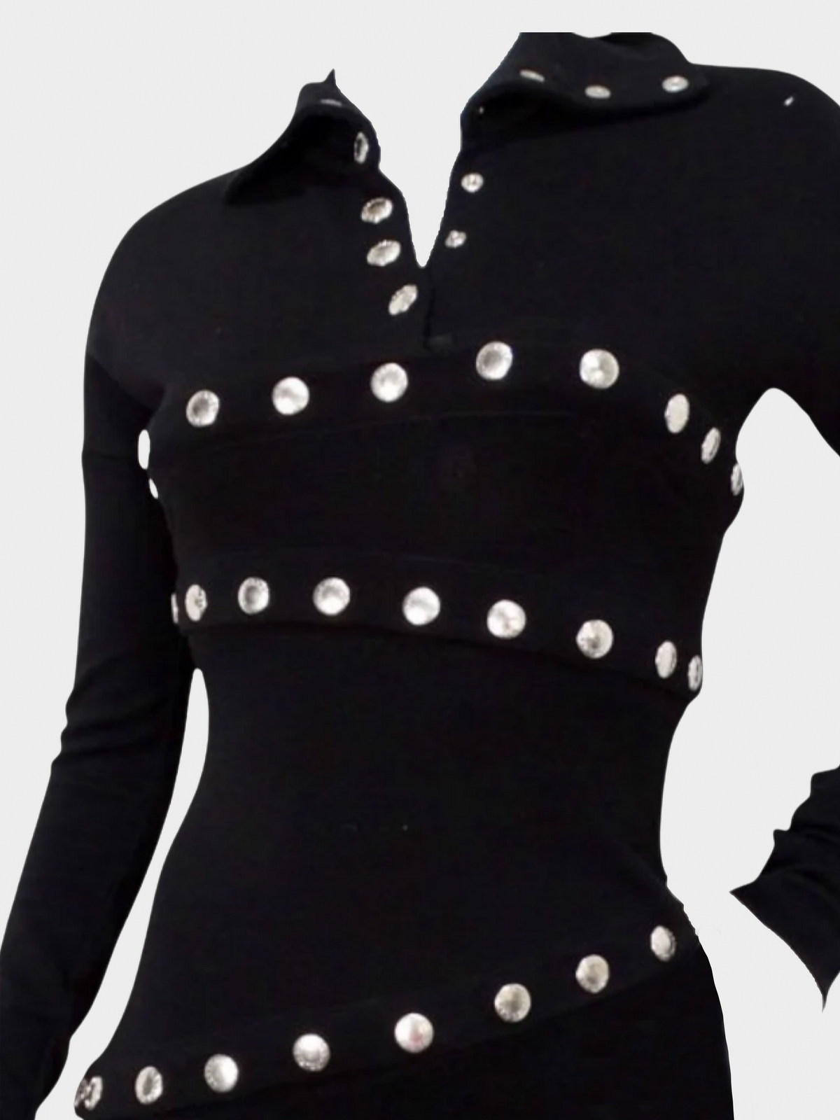 Dolce and Gabbana SS 2003 Runway Black Snap-Up Dress