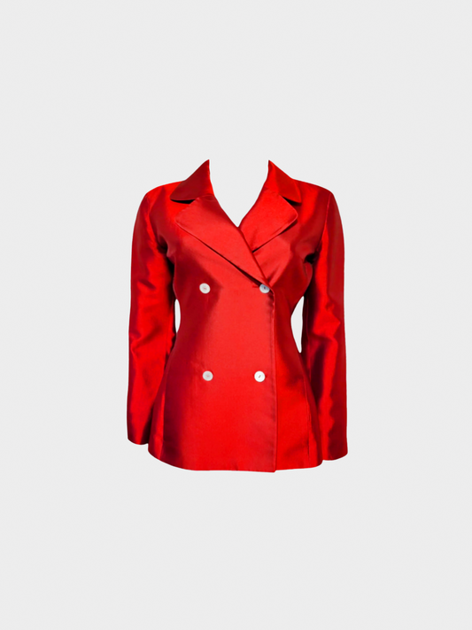 Dolce and Gabbana SS 1996 Runway Red Silk Blazer