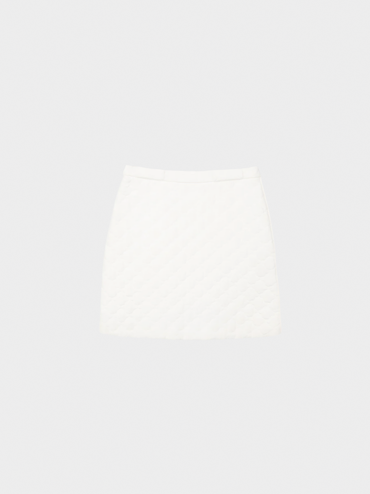 Fendi SS 2020 Runway Ivory Quilted Silk Crepe de Chine Mini Skirt
