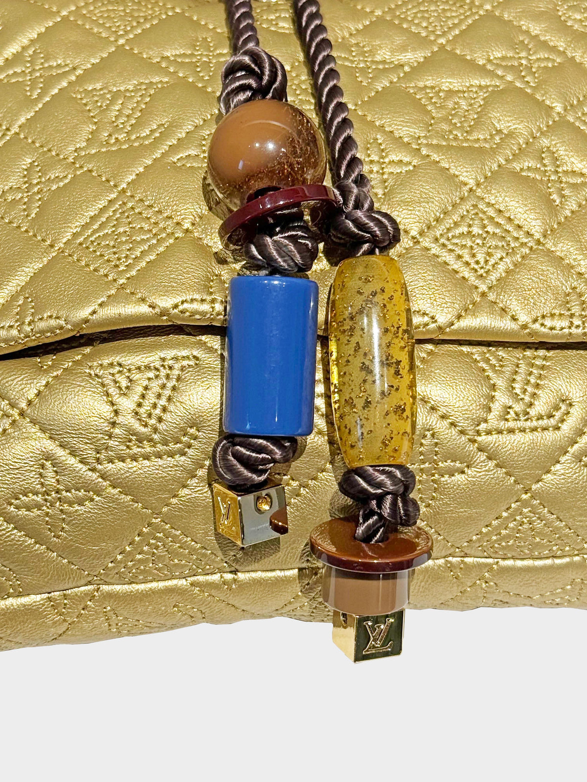 Louis Vuitton FW 2009 Metallic Gold Leather Monogram African Queen Clutch