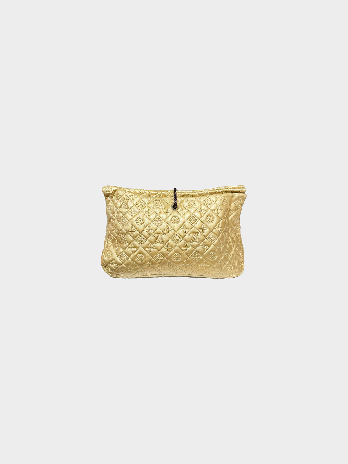 Louis Vuitton FW 2009 Metallic Gold Leather Monogram African Queen Clutch